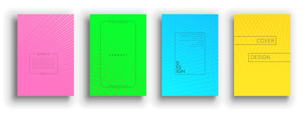 Minimal covers design. Colorful halftone gradients. Future geometric patterns. Vector template brochures, flyers, presentations, leaflet, magazine a4 sizeのイラスト素材