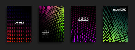Minimal covers design. Colorful dark set. Idustrial geometric patterns.   vector.のイラスト素材