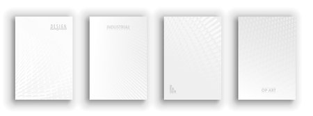 Minimal covers design. White set. Idustrial geometric patterns.   vector.のイラスト素材