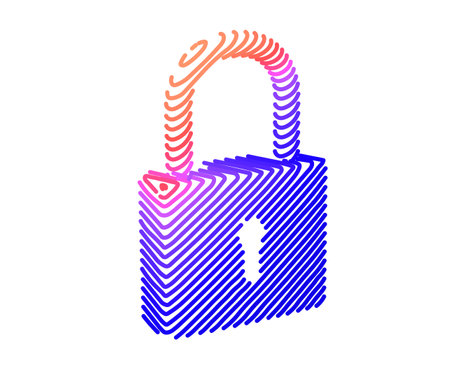 Lock. Vector drawn by color lines. Security, safe, privacy or other concept illustration or background. Template brochures, flyers, presentations,  print, leaflet banners iconのイラスト素材