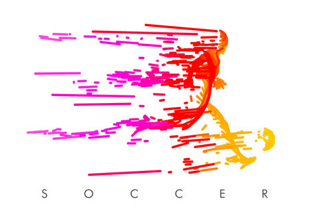 Football concept. Vector drawn by lines. Soccer art. Creative line-art set. Vector template brochures, flyers, presentations,  printのイラスト素材