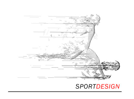 Football concept. Vector drawn by lines. Soccer art. Creative line-art set. Vector template brochures, flyers, presentations,  printのイラスト素材