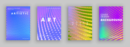 Abstract cover design. Colorful halftone gradients. Background art patterns. Vector templateのイラスト素材