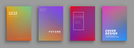 Covers design. Colorful halftone gradients. Background abstract patterns. Vector template brochures, flyers, presentations, leaflet, magazine a4 sizeのイラスト素材