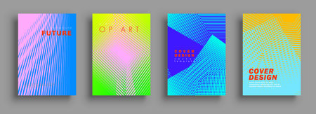 Covers design. Colorful halftone gradients. Background abstract patterns. Vector template brochures, flyers, presentations, leaflet, magazine a4 sizeのイラスト素材