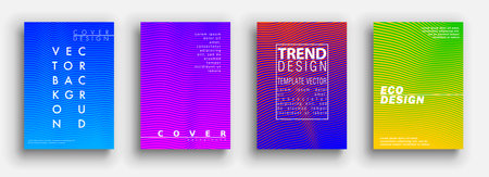 Future minimal covers design. Colorful halftone gradients. Background geometric patterns. Vector template brochures, flyers, presentations, leaflet, magazine a4 sizeのイラスト素材