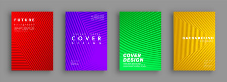 Future minimal covers design. Colorful halftone gradients. Background geometric patterns. Vector template brochures, flyers, presentations, leaflet, magazine a4 sizeのイラスト素材