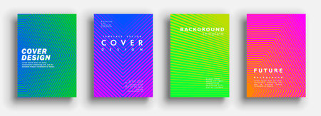 Future minimal covers design. Colorful halftone gradients. Background geometric patterns. Vector template brochures, flyers, presentations, leaflet, magazine a4 sizeのイラスト素材