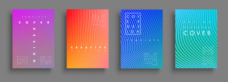 Future minimal covers design. Colorful halftone gradients. Background geometric patterns. Vector template brochures, flyers, presentations, leaflet, magazine a4 sizeのイラスト素材