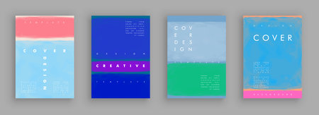 Minimalistic art. Cover design. Abstract painting style. Colorful background geometric patterns. Vector template brochures, flyers, presentations, leaflet, magazine a4 sizeのイラスト素材