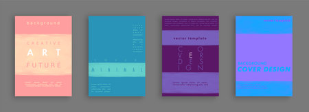 Minimalistic art. Cover design. Abstract painting style. Colorful background geometric patterns. Vector template brochures, flyers, presentations, leaflet, magazine a4 sizeのイラスト素材