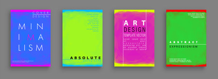 Minimalistic art. Cover design. Abstract painting style. Colorful background geometric patterns. Vector template brochures, flyers, presentations, leaflet, magazine a4 sizeのイラスト素材
