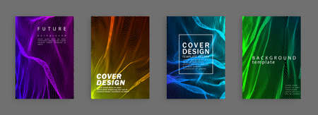Minimal covers design. Colorful line set. Color halftone gradients. Background abstract patterns.のイラスト素材