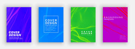 Minimal covers design. Colorful line set. Color halftone gradients. Background abstract patterns.のイラスト素材