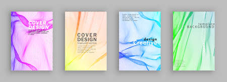 Minimal covers design. Colorful line set. Color halftone gradients. Background abstract patterns.のイラスト素材