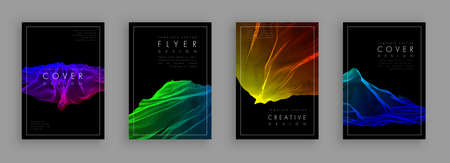 Minimal covers design. Colorful line set. Color halftone gradients. Background abstract patterns.のイラスト素材