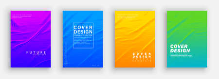 Minimal covers design. Colorful line set. Color halftone gradients. Background abstract patterns.のイラスト素材