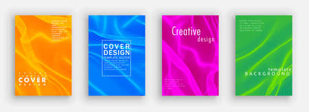 Minimal covers design. Colorful line set. Color halftone gradients. Background abstract patterns.のイラスト素材