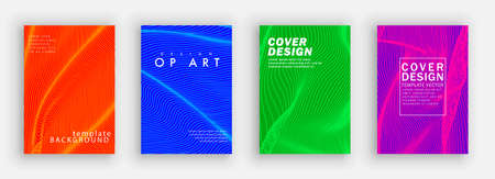Minimal covers design. Colorful line set. Color halftone gradients. Background abstract patterns.のイラスト素材