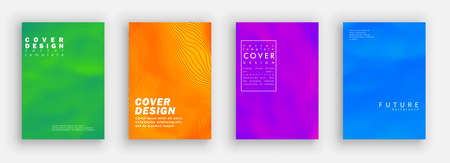 Minimal covers design. Colorful line set. Color halftone gradients. Background abstract patterns.のイラスト素材