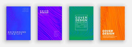 Minimal covers design. Colorful line set. Color halftone gradients. Background abstract patterns.のイラスト素材