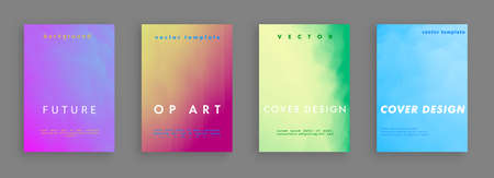 Minimal covers design. Colorful set. Color halftone gradients. Background abstract patterns.のイラスト素材