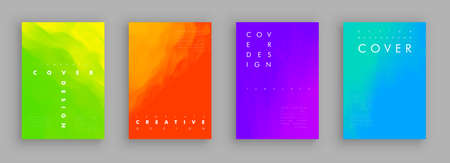 Minimal covers design. Colorful set. Color halftone gradients. Background abstract patterns.のイラスト素材