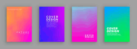 Minimal covers design. Colorful set. Color halftone gradients. Background abstract patterns.のイラスト素材