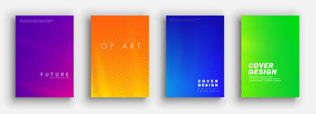 Minimal covers design. Colorful set. Color halftone gradients. Background abstract patterns.のイラスト素材