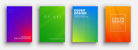 Minimal covers design. Colorful set. Color halftone gradients. Background abstract patterns.のイラスト素材