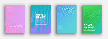 Minimal covers design. Colorful set. Color halftone gradients. Background abstract patterns.のイラスト素材