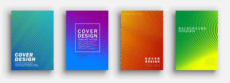 Minimal covers design. Colorful set. Color halftone gradients. Background abstract patterns.のイラスト素材