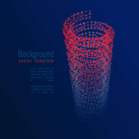 Spiral, points and lines connected to form, vector illustration.のイラスト素材