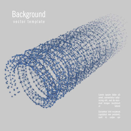Spiral, points and lines connected to form, vector illustration.のイラスト素材