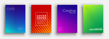 Minimal covers design. Colorful halftone gradients. Future geometric patterns. Vector template brochures, flyers, presentations, leaflet, magazine a4 sizeのイラスト素材