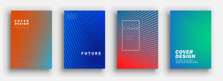 Minimal covers design. Colorful halftone gradients. Future geometric patterns. Vector template brochures, flyers, presentations, leaflet, magazine a4 sizeのイラスト素材
