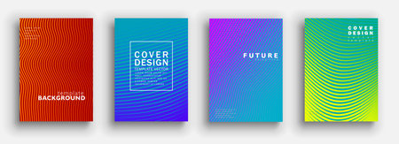 Minimal covers design. Colorful halftone gradients. Future geometric patterns. Vector template brochures, flyers, presentations, leaflet, magazine a4 sizeのイラスト素材
