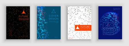Cover design, vector template brochures, flyers, presentations, leaflet, magazine a4 size. Starry sky or space, consisting of stars and the universe.のイラスト素材