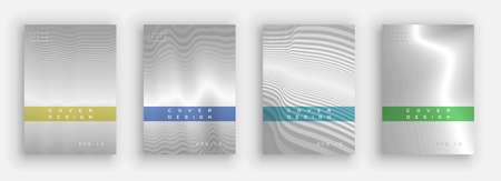 Minimal gray covers set. Background waves composition. Trendy minimal design.のイラスト素材