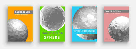 Minimal covers design. Gray 3d ball on colorful background.のイラスト素材