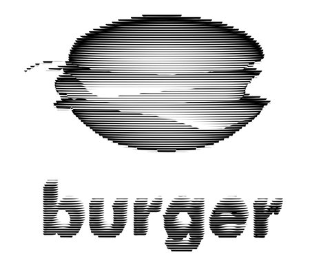 Burger isolated on white background. Vector vintage engraving illustration for poster, menu, web, banner, info graphicのイラスト素材