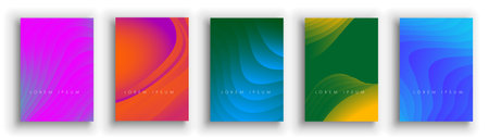 Abstract cover set. background or pattern with smooth waves. vector design. eps 10のイラスト素材