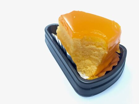 Closeup of orange jam cakeの写真素材