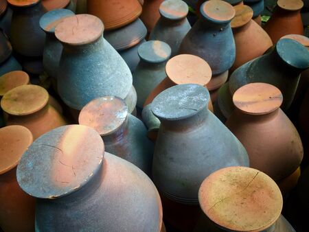 Bottom of Mortar made of potteryの写真素材