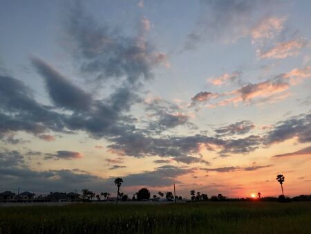 Sunset sky at twilight timeの写真素材