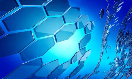 Abstract Background Blue Glass Waffle Frameの写真素材