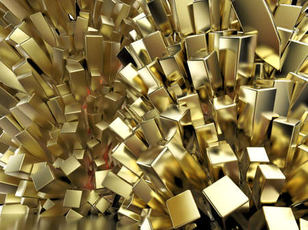 Shiny glossy metal cubic crystal abstract background 3d renderingの写真素材