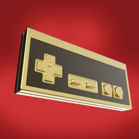 old gamepad vintage controller love gaming concept background heart 3d render isolatedの写真素材