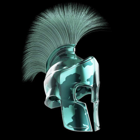 high quality spartan helmet, Greek roman warrior Gladiator, legionnaire heroic soldier, sprts fan, 3d render isolatedの写真素材