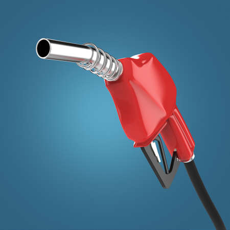 filling gun. gas refuelling nozzle, gasoline pump 3d render isolatedの写真素材